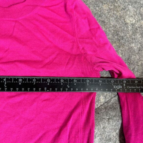 J Crew Sweater Womens Small Petite Merino Wool Blend Pink Pullover Barbiecore - Picture 6 of 6